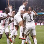Metz vs PSG: PSG celebrating after the second goal