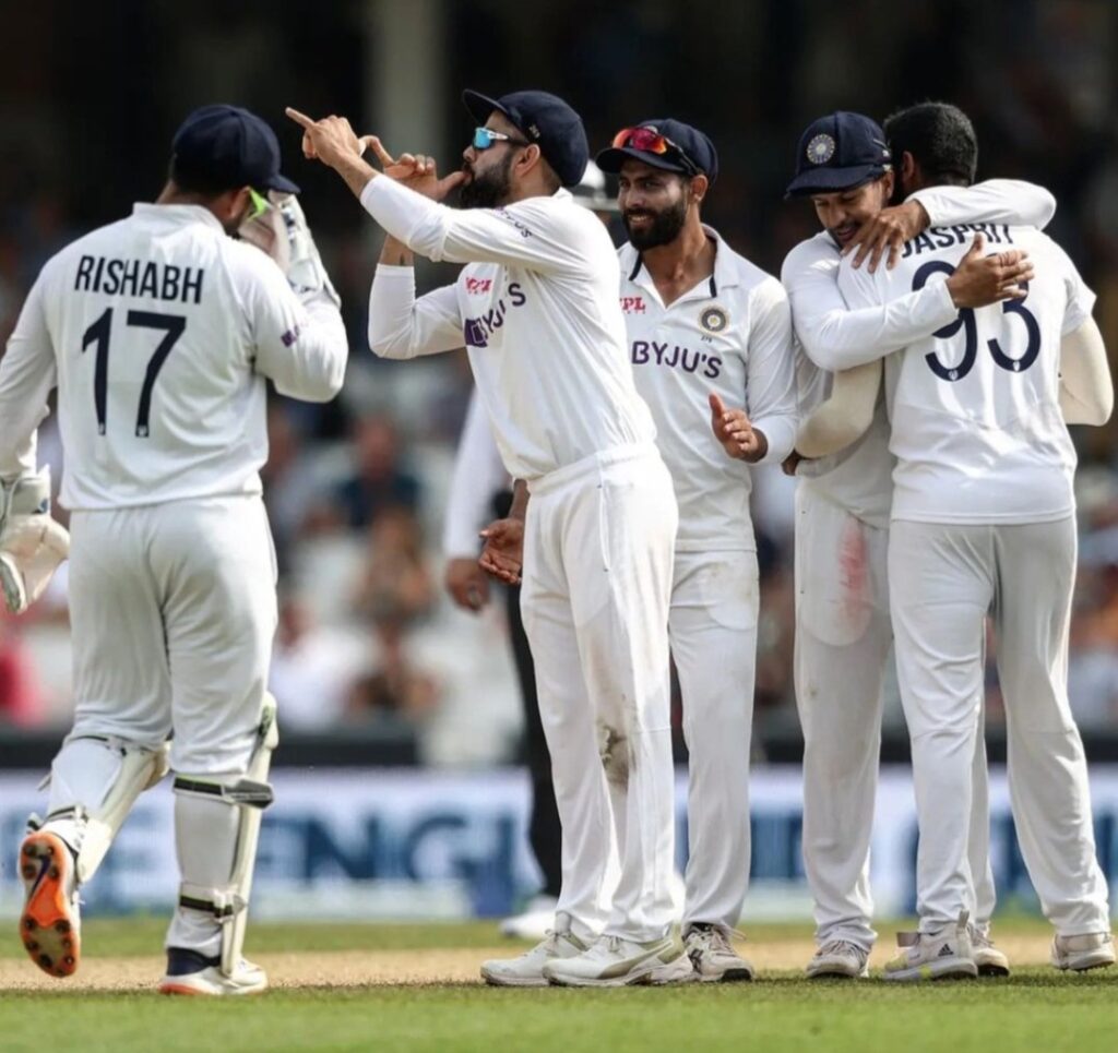 ENG vs IND: Virat Kohli's celebration during the final day at the Oval. Twitter