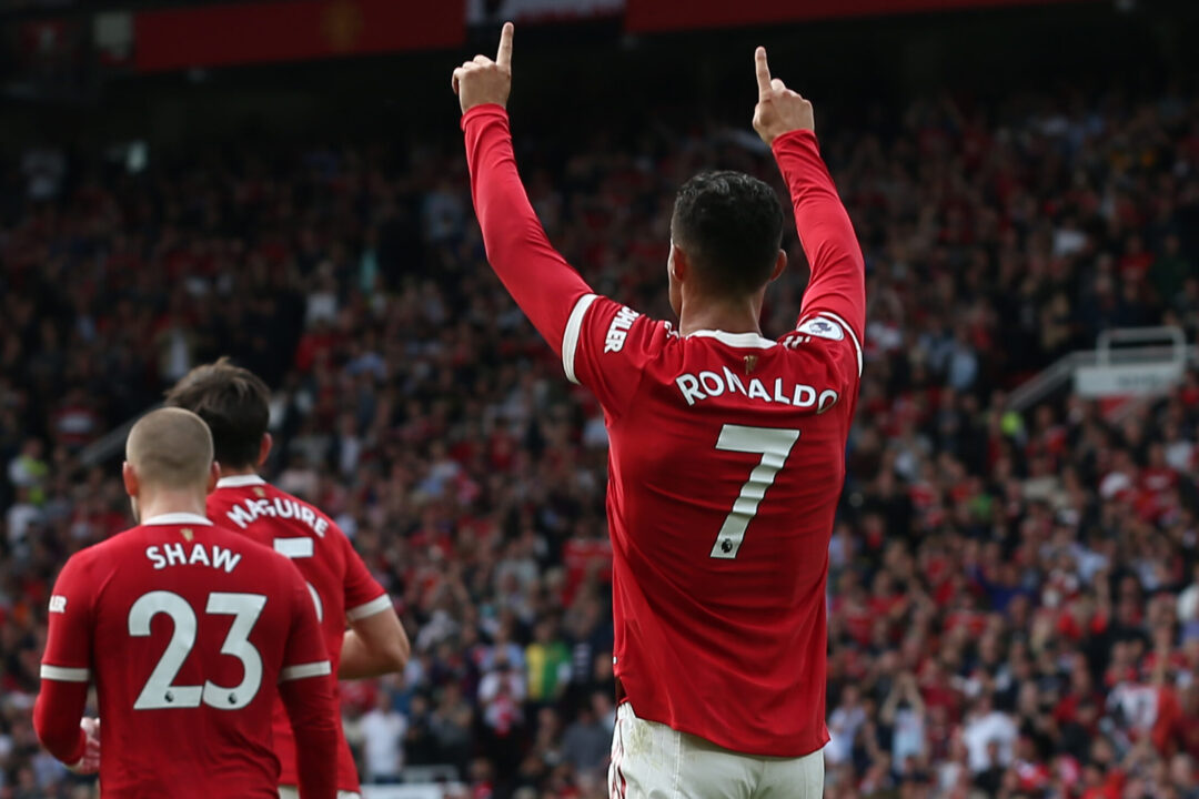 Christiano Ronaldo scores two goal in Man United return debut. Twitter