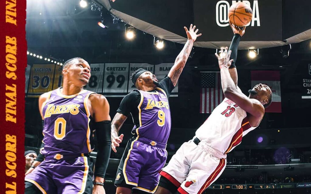 NBA, Lakers vs Heat: Bam Adebayo, Bazemore, and Russell Westbrook