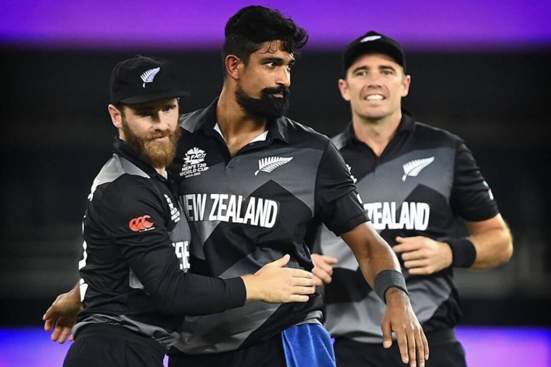 T20 World Cup 2021, IND vs NZ: Ish Sodhi, Tim Southee, and Kane Williamson.