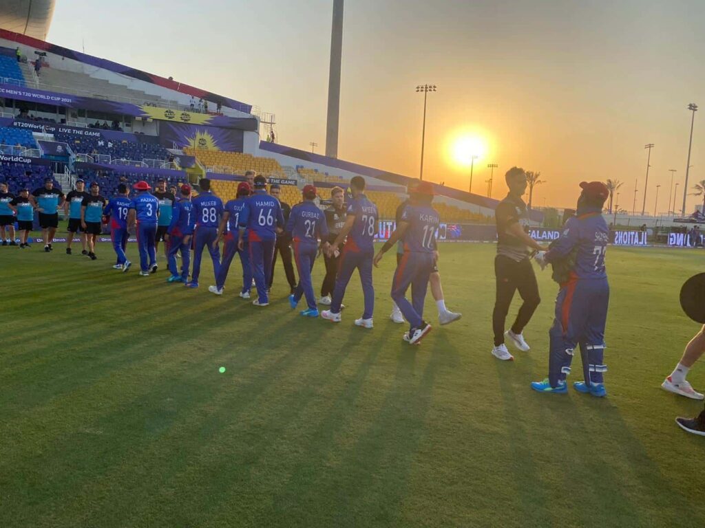 Afghanistan vs New Zealand, ICC T20 World Cup 2021: Afghanistan and New Zealand after the game.