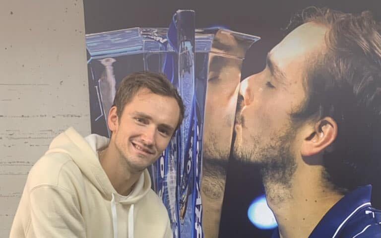 ATP Finals 2021: Daniil Medevedev posing.