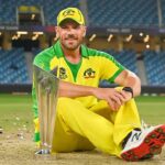 ICC T20 World Cup 2021: Aaron Finch with the trophy