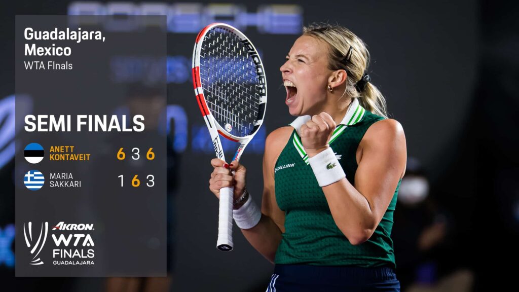 WTA Finals 2021: Anett Kontaveit beats Maria Sakkari.