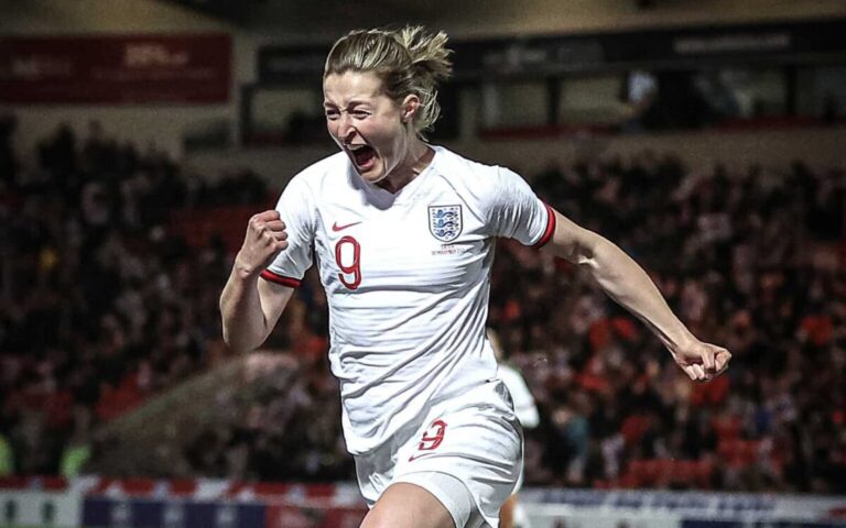 England's Ellen White's reaction after becoming England Women's all-time leading goalscorer