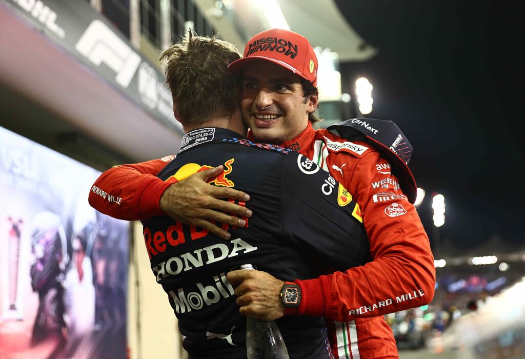 F1, Abu Dhabi Grand Prix, 2021: Max Verstappen and Carlos Sainz.