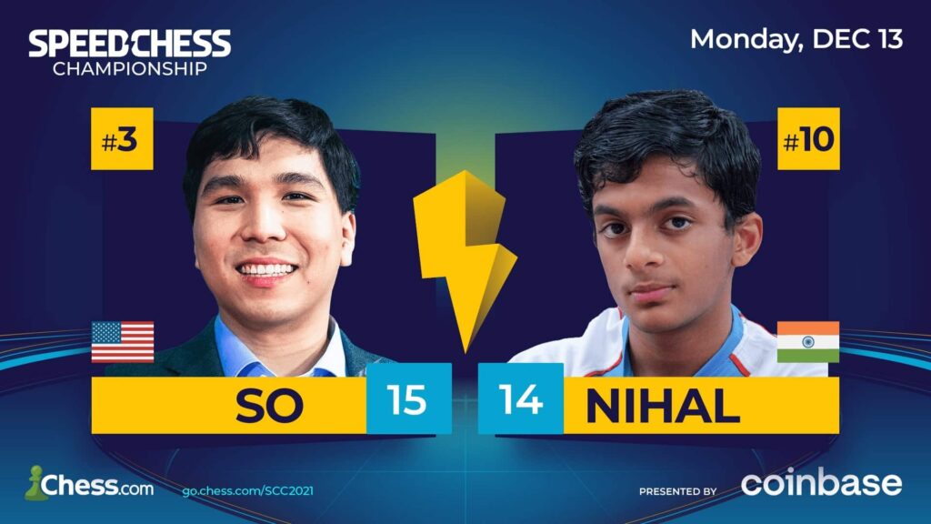 Speed Chess Championship 2021: Wesley So and Nihal Sarin.