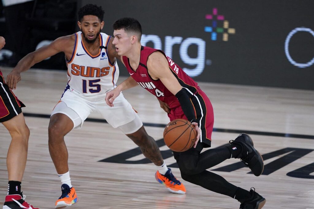 NBA, Heat vs Suns: Cameron Payne and Tyler Herro.