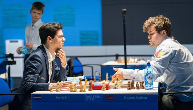 Tata Steel Chess 2022: Magnus Carlsen and Anish Giri.